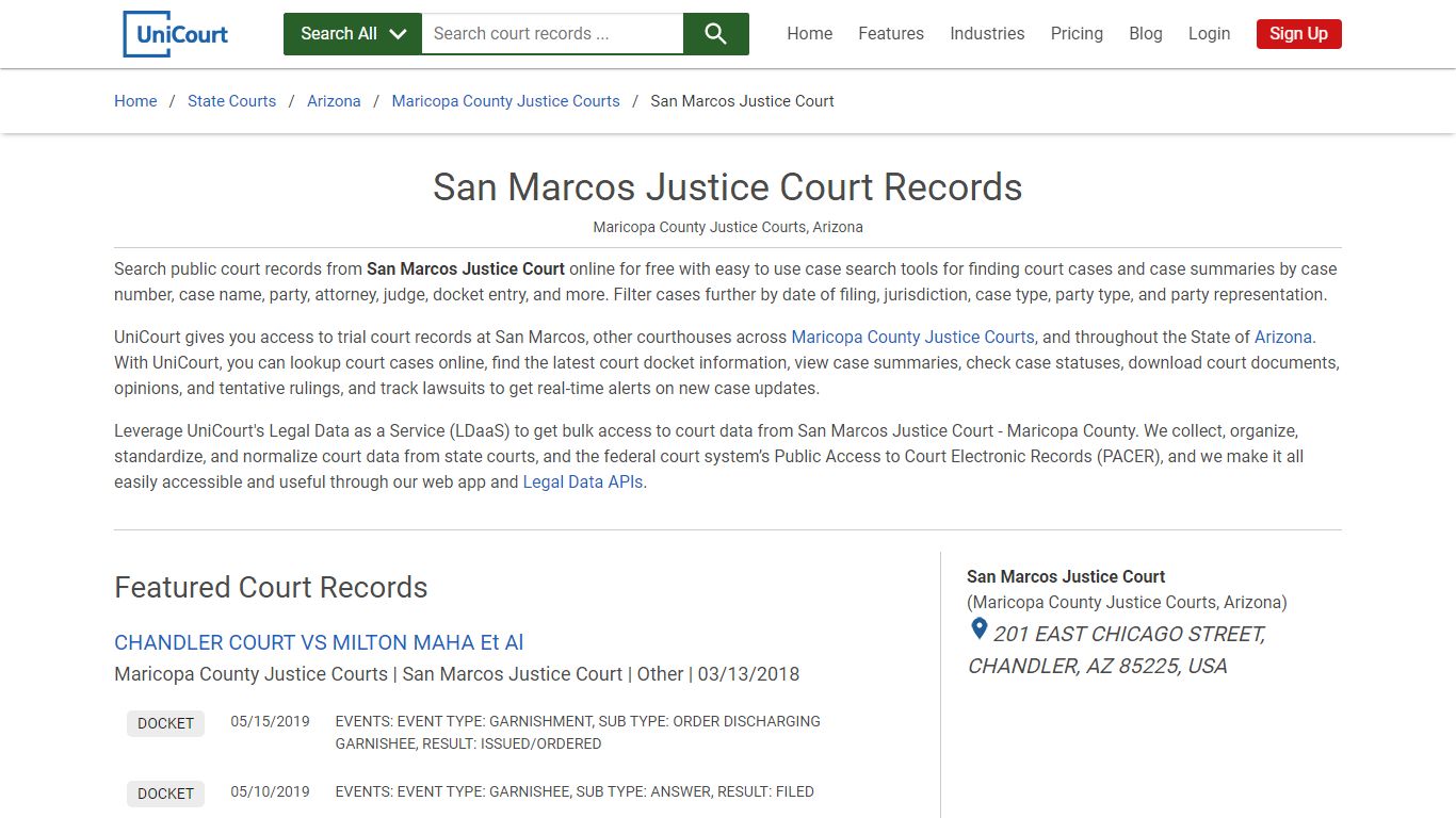 San Marcos Justice Court Records | Maricopa | UniCourt